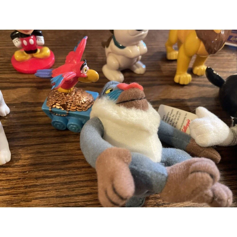 Vintage Figurines Disney Mickey Minnie Iago Mufasa Rafiki Lot Of 10 Figures